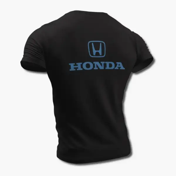 Honda T-Shirt, Honda Logo Black Tee Shirt - Image 2