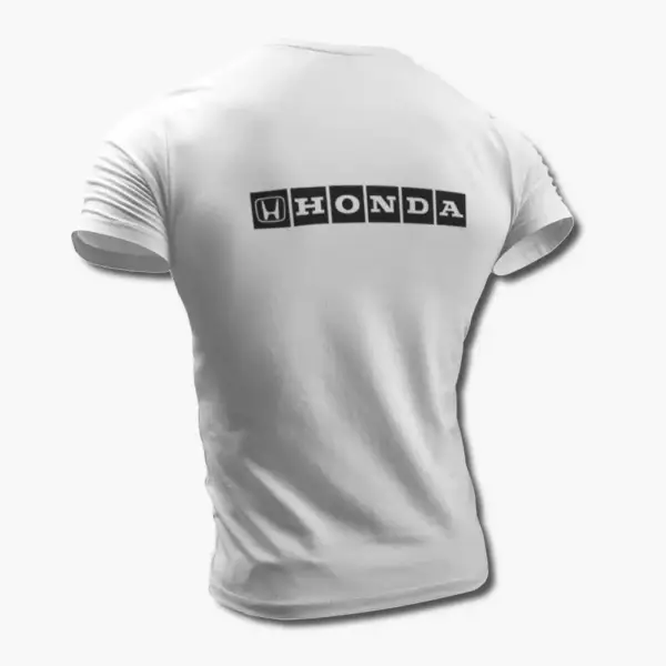 Honda T-Shirt, Honda Logo White Tee Shirt - Image 2