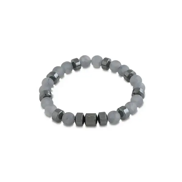 Jasper & Hematite Natural Stone Bracelet