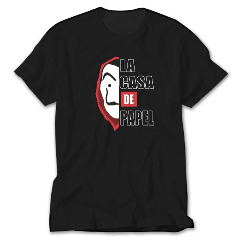 La Casa De Papel T-Shirt, La Casa De Papel Half Mask Tee Shirt