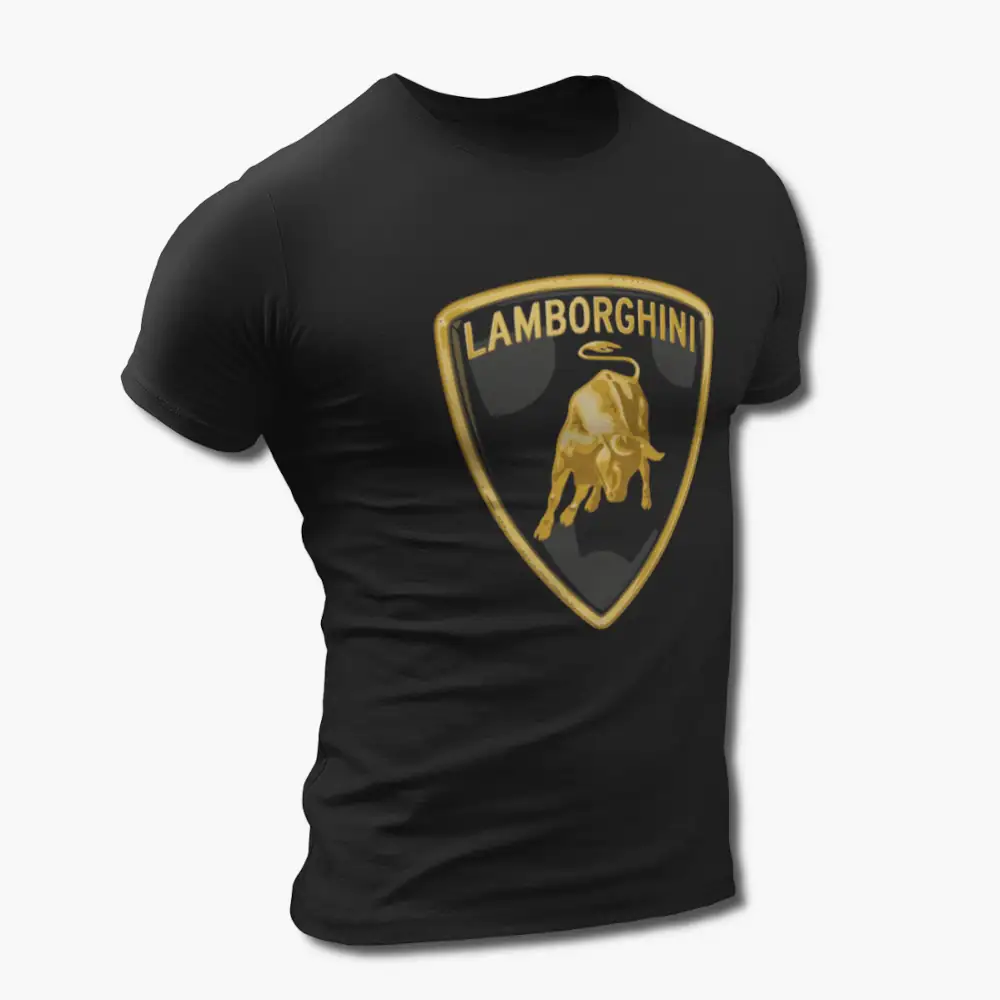 Lamborghini T-Shirt, Lamborghini Logo Black Tee Shirt