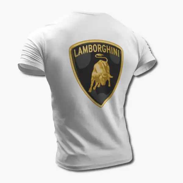 Lamborghini T-Shirt, Lamborghini Logo White Tee Shirt - Image 2