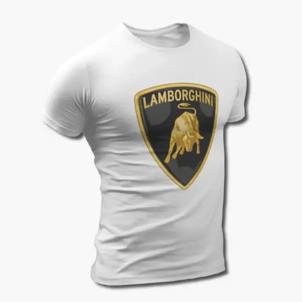 Lamborghini T-Shirt, Lamborghini Logo White Tee Shirt