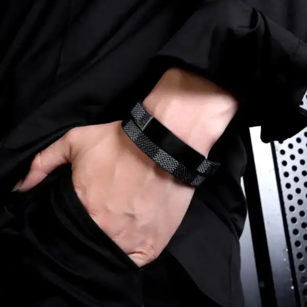 2 Row Leather Bracelet - Image 4