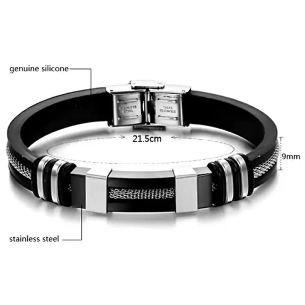 Black Ipc Plating Rubber Bracelet - Image 2