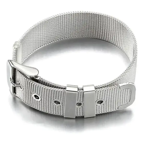 Mesh Steel Bracelet with Belt Shape - Image 2