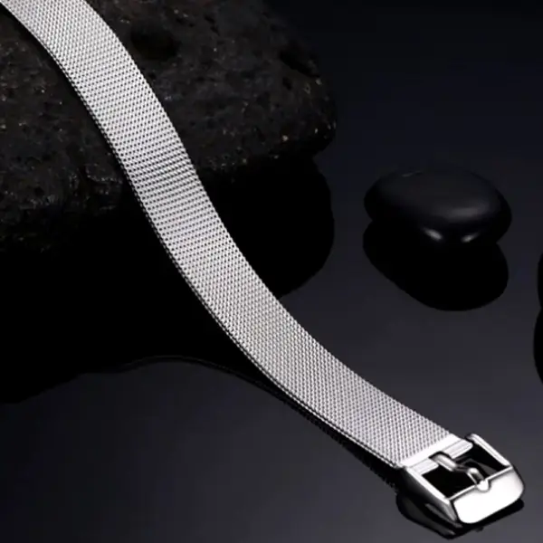 Mesh Steel Bracelet with Belt Shape - Image 3
