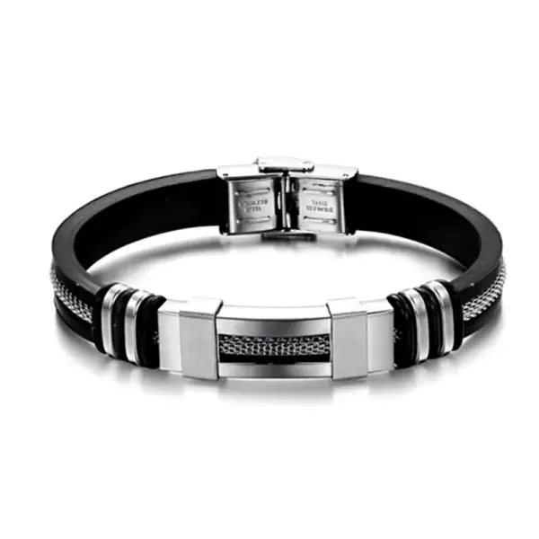 Twisted Steel Rubber Bracelet