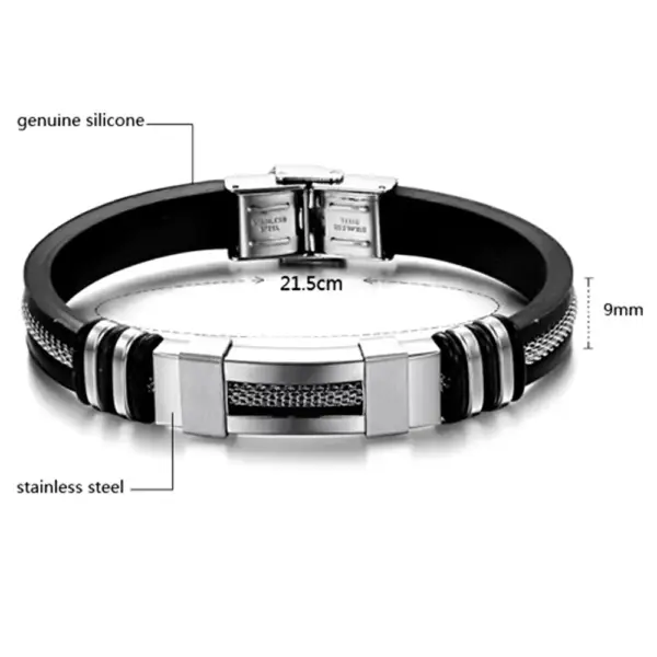 Twisted Steel Rubber Bracelet - Image 3
