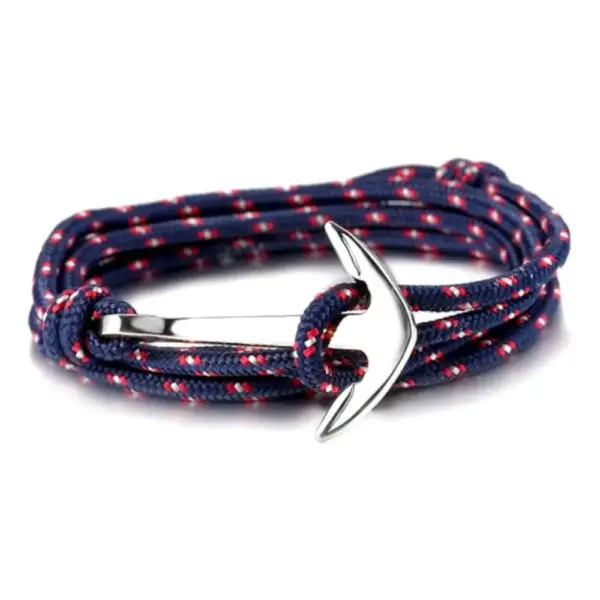 Navy Blue Drawstring Anchor Bracelet