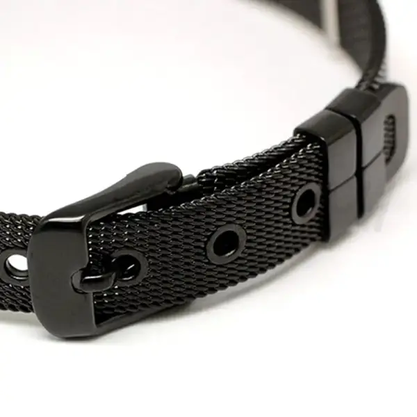 Mesh Steel Bracelet with Belt Shape - Image 3