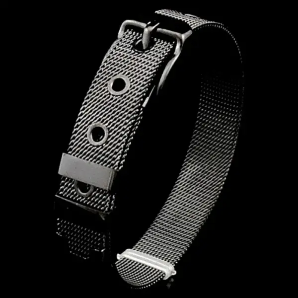 Mesh Steel Bracelet with Belt Shape - Image 4