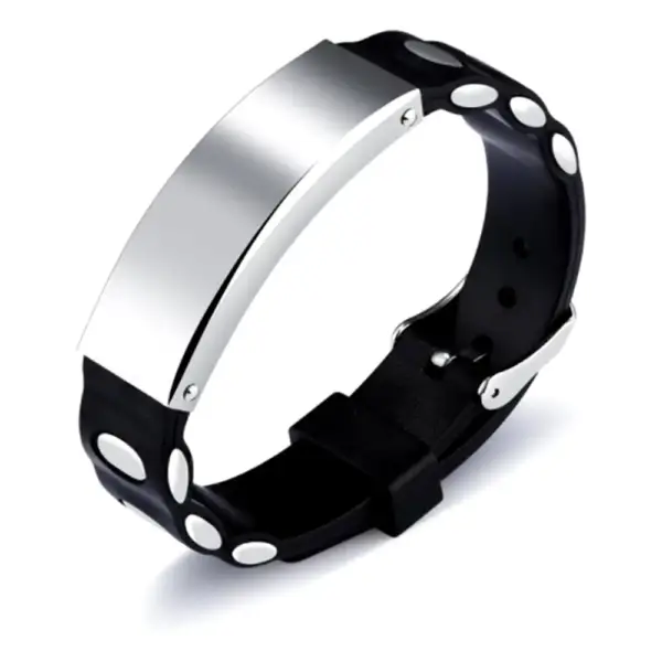 Rubber Bracelet with Steel Component