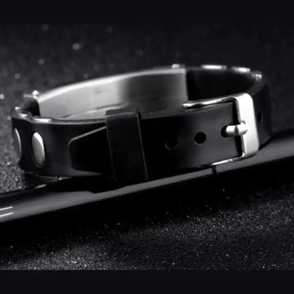 Rubber Bracelet with Steel Component - Image 3