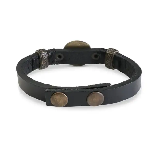 Moon Star Wolf Leather Bracelet - Image 3