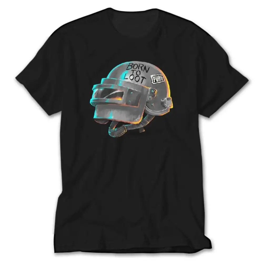 PUBG T-Shirt, PUBG Level 3 Helmet Born to Loot Tee Shirt