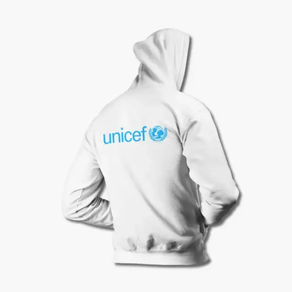Unicef Hoodie, Unicef Logo White Hoodie - Image 2