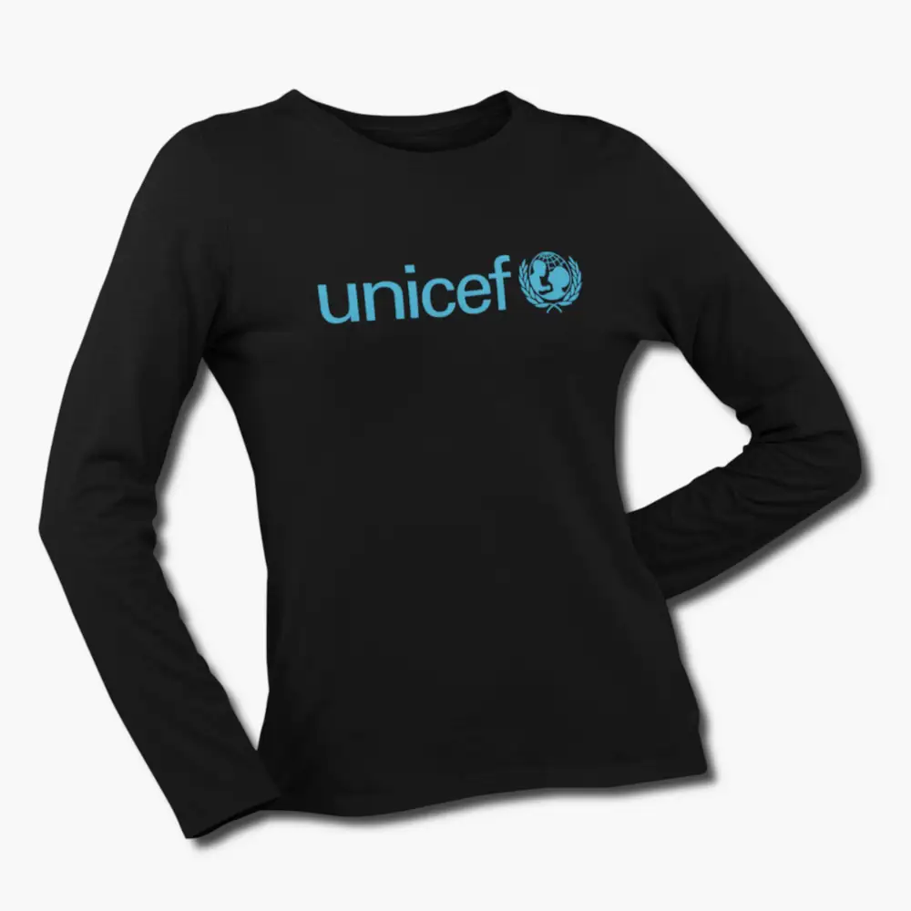 Unicef Long Sleeve T-Shirt, Unicef Logo Black Longsleeve T-Shirt