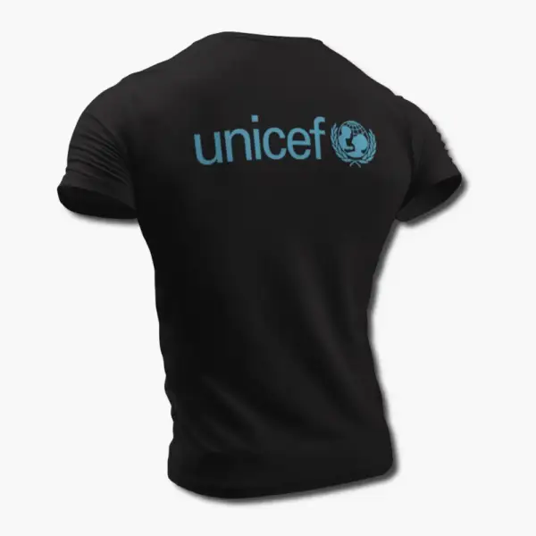 Unicef T-Shirt, Unicef Logo Black T-Shirt - Image 2