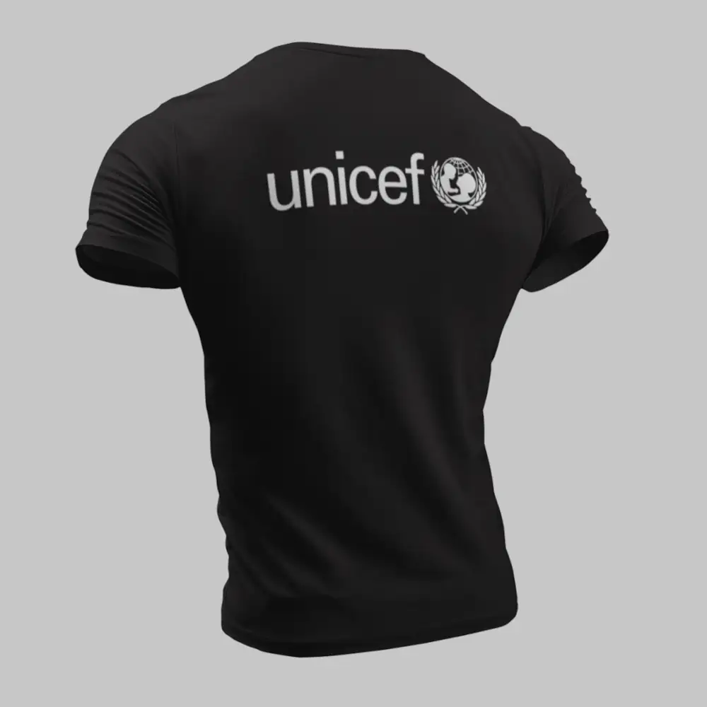 Unicef T-Shirt, Unicef Logo Black T-Shirt - Image 2