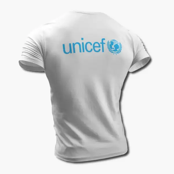Unicef T-Shirt, Unicef Logo White T-Shirt - Image 2