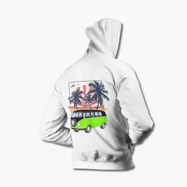 Volkswagen Hoodie, VW Samba T1 Combi Van White Hoodie - Image 2