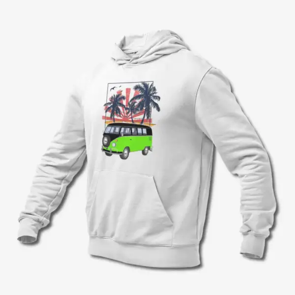 Volkswagen Hoodie, VW Samba T1 Combi Van White Hoodie