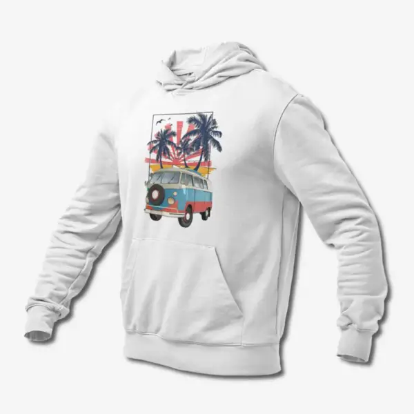 Volkswagen Hoodie, VW Samba T1 Combi Van White Hoodie