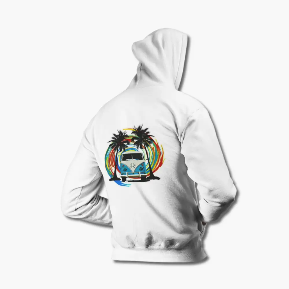 Volkswagen Hoodie, VW Samba T1 Combi Van White Hoodie - Image 2