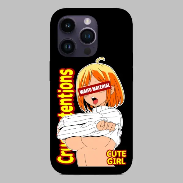 Waifu Material Cute Girl iPhone 14 Silicon Phone Case