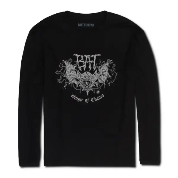 Bat Long Sleeve TShirt, Wings of Chains