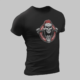 Christmas Biker T-Shirt, Santa Claus Biker Black T-Shirt