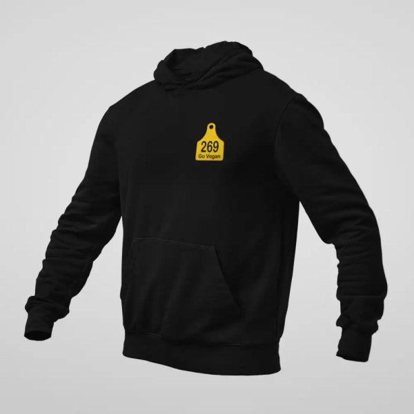 Calf 269 Hoodie, Calf 269 Go Vegan Black Sweatshirt