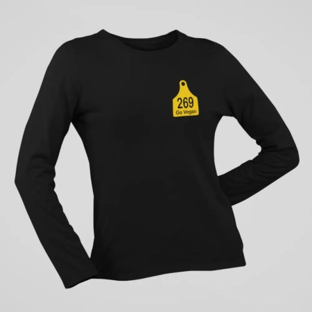 Calf 269 Long Sleeve, Calf 269 Go Vegan Black Longsleeve